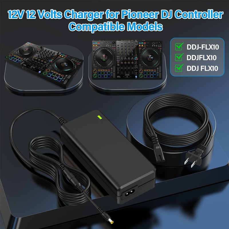 12V DJ Controller Charger Replacement Compatible with Pioneer DJ DDJ-FLX10