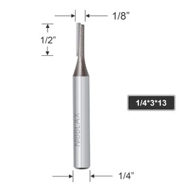 NIBBLAX 3mm Straight Router Bit 1/8" Cutting Diameter, 1/4" Shank Flush Trim Cut Router Bit for Woodworking