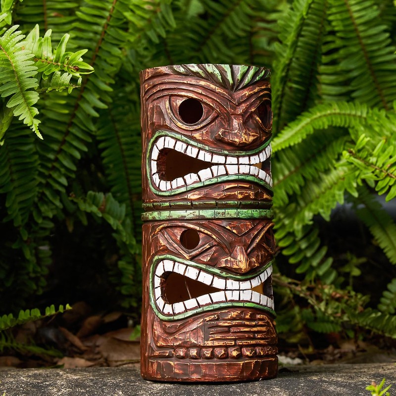 Yiosax Solar Tiki Statue Outdoor Decor-Garden Large Tiki Statue-Solar Totem