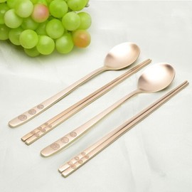 대구백화점 수타미방짜유기 놋봄 완낙관 2인 수저세트 Daegu Department Store Handmade Bamboo Handcrafted Brass Bowl 2-Person Spoon Set