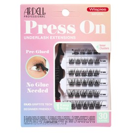 Extensión de pestañas postizas prepegadas con aplicador Wispies Natural, grupos de pestañas personalizables DIY, pestañas individuales aptas para principiantes, 30 unidades