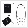 Glory Qin 2mm Black Leather Cord Chain Stainless Steel Clasp