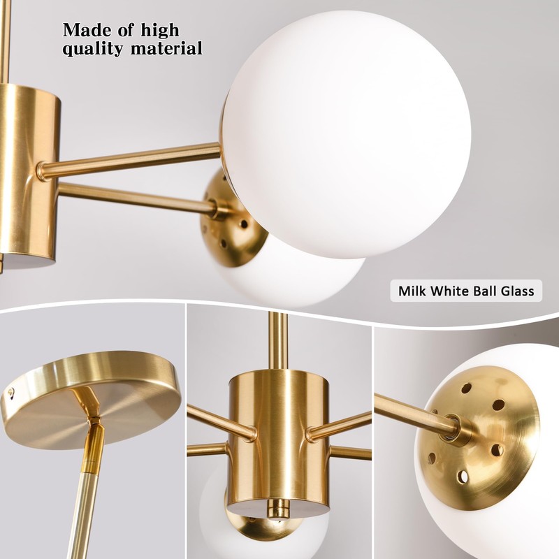 Bagood 5-Light Globe Sputnik Chandelier Mid Century Sputnik Chandeliers Modern