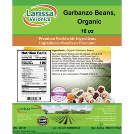 Garbanzo Beans, Organic (16 oz, ZIN: 526151)