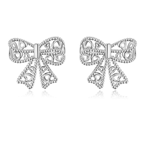 Gold Bow Earrings Silver Bow Earrings Bow Dangle Earrings Bow