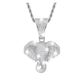 smilfuy Bling Elephant Diamond Car Mirror Interior Hanging Ornament, Lucky Crystal Rhinestone Pendant Car Rear View Mirror Charm, Car Accessories for Women, Silver