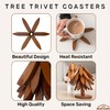 Wooden trivets for hot Dishes – 4 Tree-Shaped Coasters &