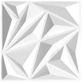 STICKGOO 33 Pack 3D Wall Panels for Interior Wall Decor, 12''x12'' Diamond Textured Wall Panels, White Accent Wall Covering Panles for Living Room, Gaming Room, TV Background