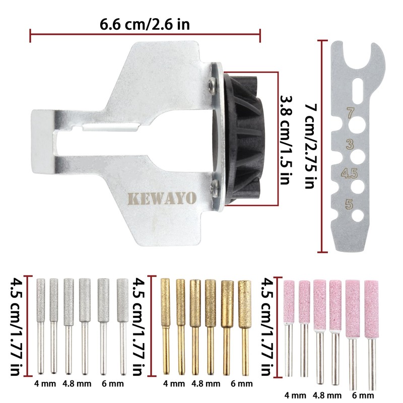 20Pc Chainsaw Sharpening Kit Diamond Burr Files Angle Guide for