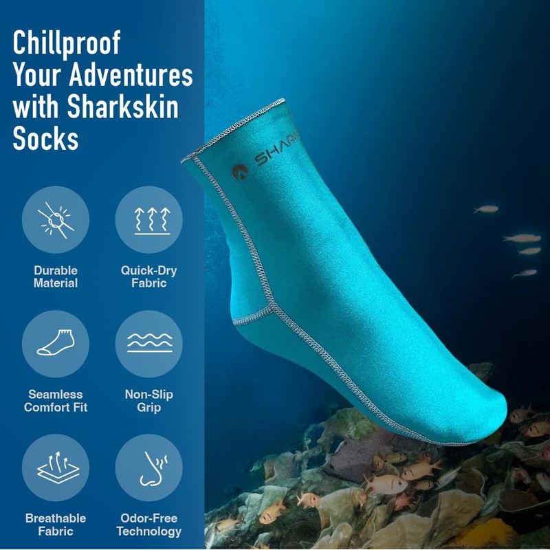 Sharkskin Chillproof Socks, Blue, Medium