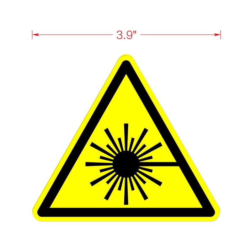 dealzEpic - Laser Hazard Caution Sign - Yellow Triangle Warning