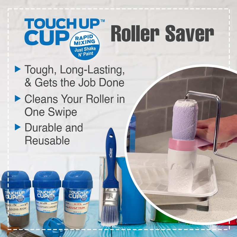 Touch Up Cup Roller Saver Paint Roller Cleaner Tool, House
