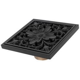 Drenaje de Piso de latón Antiguo de Desagüe del Piso la Ducha, Tapa del desagüe del Piso, del desagüe del baño Rejilla (Negro)