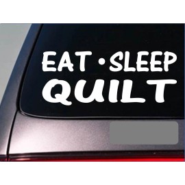 EZSTIK Eat Sleep Quilt Sticker *G984* 8" vinyl quilting stitch needle rack blanket sew