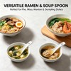 Asian Soup Spoons, 6-Piece White Ceramic Set