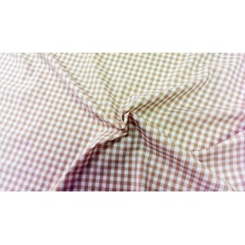 Fujin Club 100% Cotton 40S Yarn Dyed Gingham Check, 42.5 inches (108 cm) Width (Beige, 3 m)