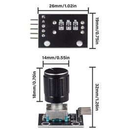 JTAREA KY-040 Rotary Encoder Module 360 Degree Switch Encoders with Knob Cap Brick Sensor Modules (Pack of 4pcs)