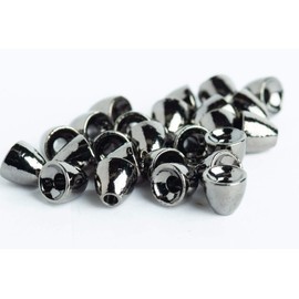 Blue Wing Olive Tungsten Cones for Fly Tying - 25 Pack (Black Nickel, Large 6 x 6 mm (1/4))