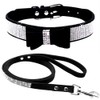 Rhinestone Dog Collar, Cute Dazzling Sparkling Soft Velvet Leather Dog