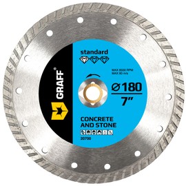 7 Inch Diamond Cutting Wheel for Angle Grinder Arbor 7/8"-5/8" – Turbo Diamond Blade for Stone, Marble, Granite, Brick, Masonry, Concrete – Diamond Saw Blades GRAFF