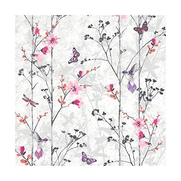 Eden Smooth Paper,quality Finish,easy to Hang,floral with Butterflies