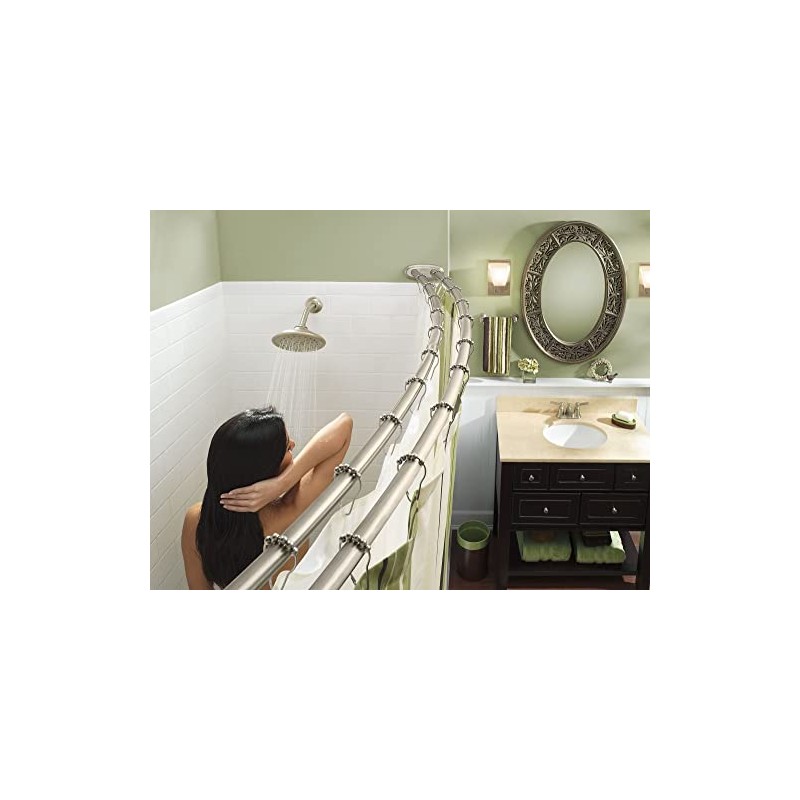 Moen Brushed Nickel Adjustable 57 to 60-inch Stainless Steel Double