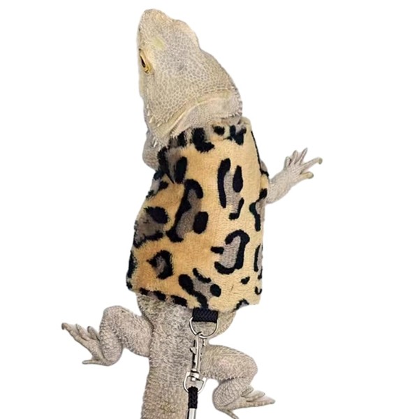 Anelekor Lizard Clothes with Leash for Real Lizard,Bearded Dragon Harness
