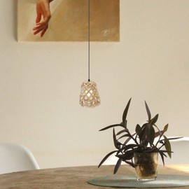 Holibanna Pack of 2 Rattan Lampshade, Mini Basket Lampshade, Small Boho Lampshade, Pendant Light Cover, Lamp Protection, Lamp Cage, Lamp Holder, Ceiling Fan, Light Cover for