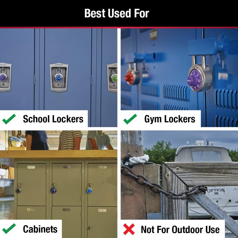 Master Lock 1505D Locker Lock Combination Padlock, 1 Pack, Colors