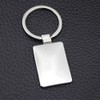 ARFUKA Keyring Stainless Steel Square Tag Pendant Car Key Ring
