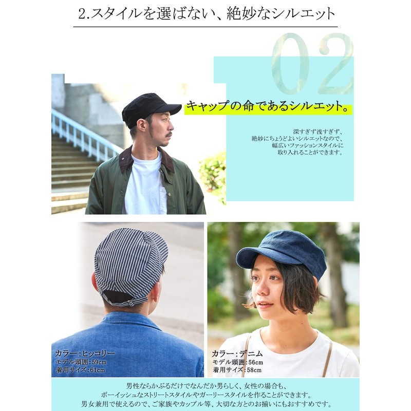 CHARM 100% Cotton, Washable, Simple Work Cap, Available in 2