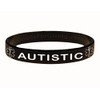 Autistic ID Bracelet Wristband - Black - 8-1/4 Inches -