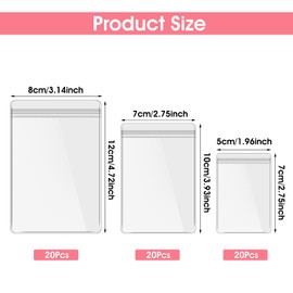 Thinp 60 Pack Clear Plastic Jewelry Bags, Small Bags for Jewelry Anti Tarnish Jewelry Storage Bags Jewelry Pouches