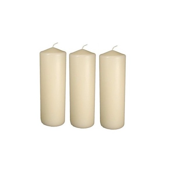 3 Inch Unscented Bulk Round Pillar Candles Qty 12 (3
