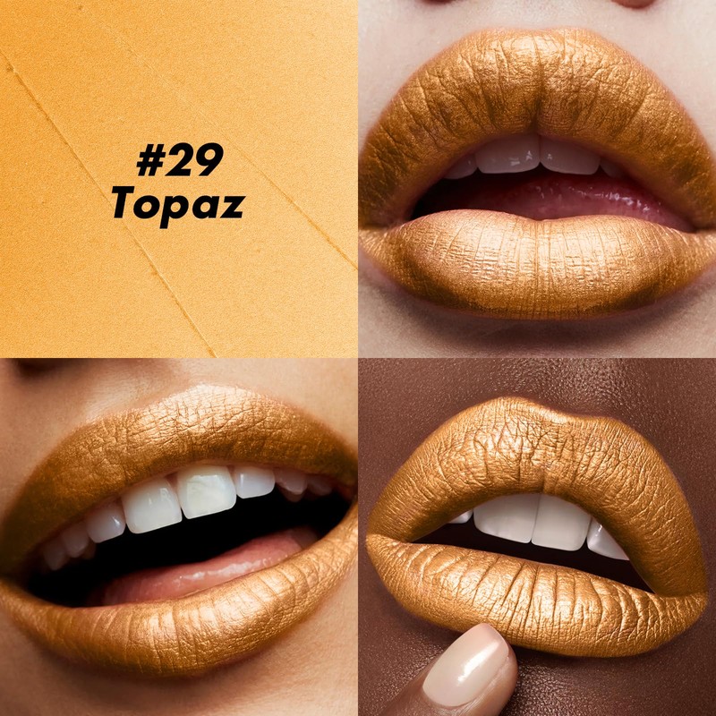 FOCALLURE Ultra Chic Metallic Lipstick,Rich Vitamin E Lip Crayon,Lightweight Shinning