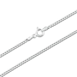Heather Needham Sterling Silver 2.1 mm Diamond Cut Curb Chain Necklace | 16, 18, 20, 22 Inch Chain | 925 Sterling Silver Necklace for Women | Gift Boxed 8502 (20)