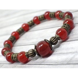Vintage style bracelet for women in red carnelian