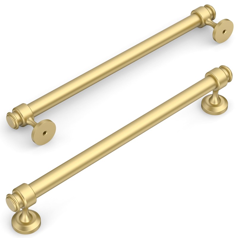 Amerdeco 10 Pack Brushed Gold Cabinet Pulls 7.5 Inch Hole