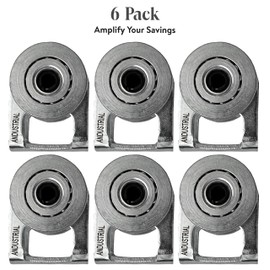 ANDUSTRIAL - 2 Bearing Trolley Assembly Rollers - Silver Finish: Electro-Galvanized Zinc - Fits 1-5/8" Wide and All Taller Strut Channels - Design Load: 50 Lbs - 6 Pcs