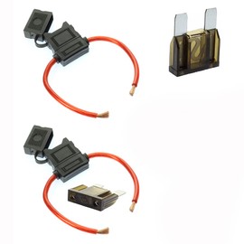 VOODOO 8 Gauge Maxi Inline Fuse Holder Fuseholder with Cover & Fuse (2 Pack) (70 AMP)