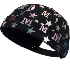 YeeHeen Dome Brimless Hats for Women Men Sailor Docker Beanie Cap Rolled Cuff Visorless Caps Black