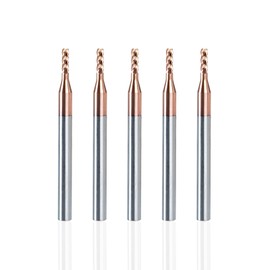 4-Flute 1/16 Carbide Drill bit for Aluminum and Non-Ferrous Metal Cutting Tools, upcut Drill bits for CNC Machine Tools, Solid Carbide milling Cutters,Pack of 5
