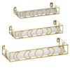 Serwrsw Moon Phase Wall Shelves White Gold, 3 Pack Small