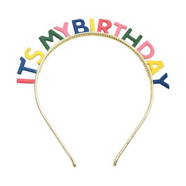 Souytgi Birthday Headband Hair Band for Women Colorful Birthday Crown for Girls Birthday Tiara for Women Rainbow Headbands for Birthday Party Decoration Accessories for Friend Daughter Sister