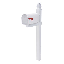 Gibraltar Mailboxes Elite Medium Capacity Galvanized Steel White, Post-Mount Mailbox, E1100W00