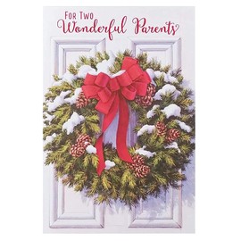 For Two Wonderful Parents - Christmastime is Just The Time for Loving Thoughts of You, Family Recollections, and Traditions Old and New - Merry Christmas Greeting Card for Mom and Dad