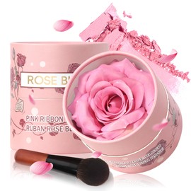 HOSAILY 3D Rose Petal Blush for Cheeks, Soft Pink Cream to Powder Flower Blush Makeup Gift for Women, Natural Nude Dewy Finish Shimmer Buildable Face Rouge Rubor Highlighter Contour Makeup-Soft Pink