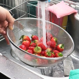 Stainless steel factory stainless steel strainer, round colander, strainer, drying net, sieve net, 3-piece set, stainless steel strainer, 3-piece set / 스텐팩토리 스텐채반 원형 소쿠리 거름망 건조망 채망 3종세트, 스텐채반3종