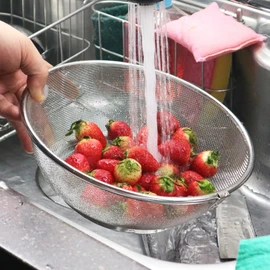 Stainless steel factory stainless steel strainer, round colander, strainer, drying net, sieve net, 3-piece set, stainless steel strainer, 3-piece set / 스텐팩토리 스텐채반 원형 소쿠리 거름망 건조망 채망 3종세트, 스텐채반3종