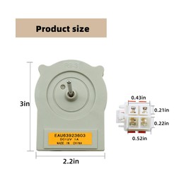 Taruimoo EAU63923603 Refrigerator Evaporator Fan Motor Compatible with LG Refrigerator,Replace EAU65058305 EAP12383671,PS12383671,DC12.0V 1.0A